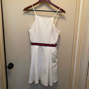 Teeze Me white dress spaghetti straps blue